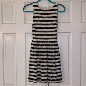 Black and White Striped Love Ady Dress